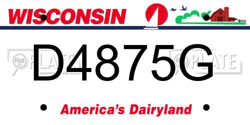 D4875G Wisconsin License Plate