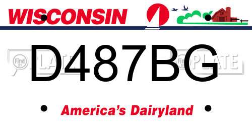 D487BG Wisconsin License Plate