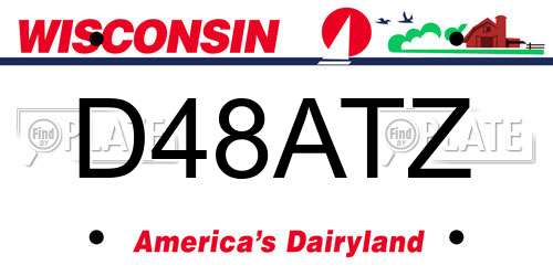 D48ATZ Wisconsin License Plate