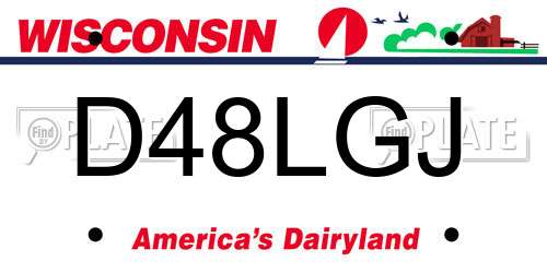 D48LGJ Wisconsin License Plate