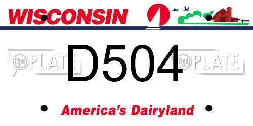 D504 Wisconsin License Plate