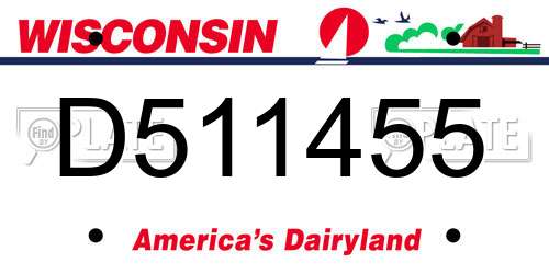 D511455 Wisconsin License Plate