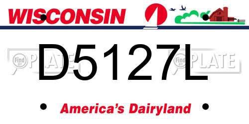 D5127L Wisconsin License Plate
