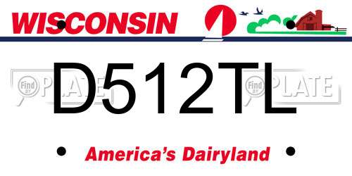 D512TL Wisconsin License Plate
