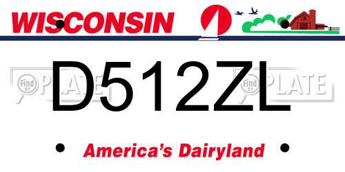 D512ZL Wisconsin License Plate