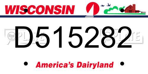 D515282 Wisconsin License Plate