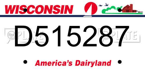 D515287 Wisconsin License Plate