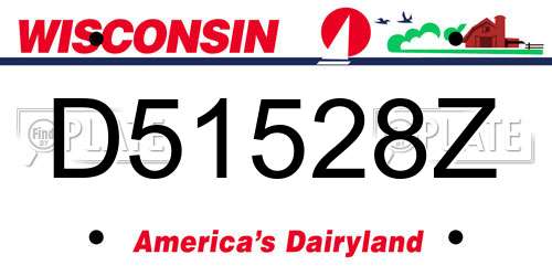 D51528Z Wisconsin License Plate