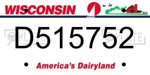 D515752 Wisconsin License Plate