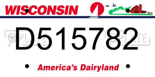 D515782 Wisconsin License Plate