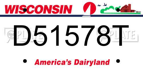 D51578T Wisconsin License Plate