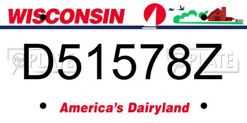 D51578Z Wisconsin License Plate