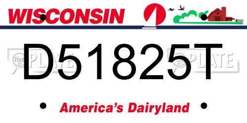 D51825T Wisconsin License Plate