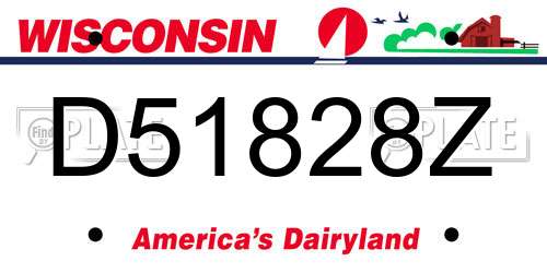 D51828Z Wisconsin License Plate