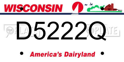 D5222Q Wisconsin License Plate