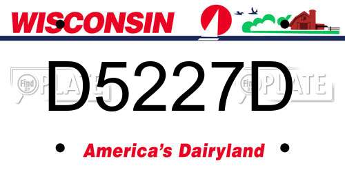 D5227D Wisconsin License Plate