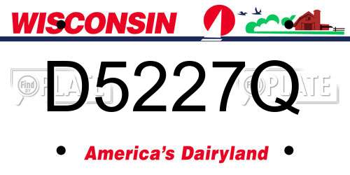 D5227Q Wisconsin License Plate