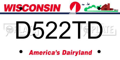 D522TD Wisconsin License Plate