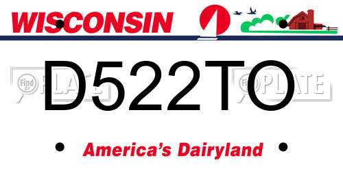 D522TO Wisconsin License Plate