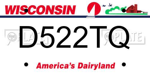 D522TQ Wisconsin License Plate
