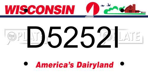 D5252I Wisconsin License Plate