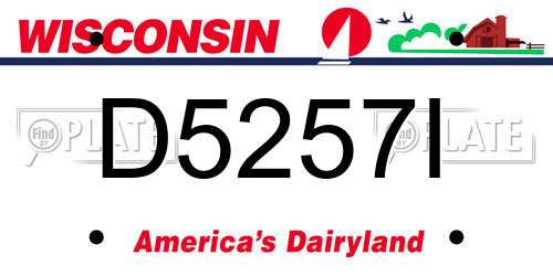 D5257I Wisconsin License Plate