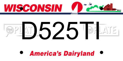 D525TI Wisconsin License Plate