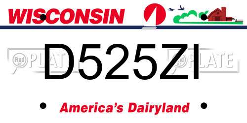 D525ZI Wisconsin License Plate