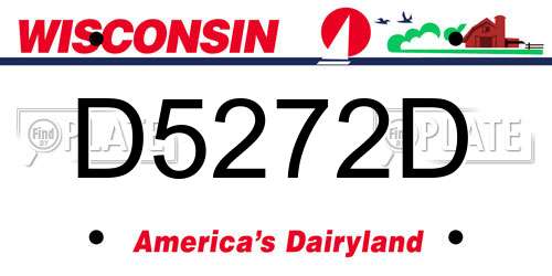 D5272D Wisconsin License Plate