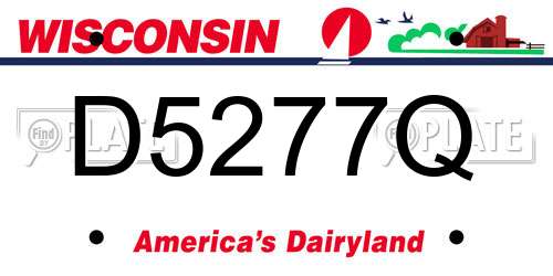 D5277Q Wisconsin License Plate