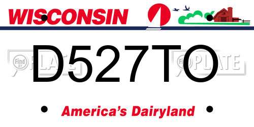 D527TO Wisconsin License Plate
