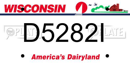 D5282I Wisconsin License Plate