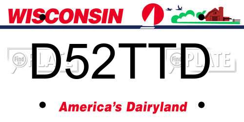 D52TTD Wisconsin License Plate