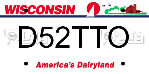 D52TTO Wisconsin License Plate