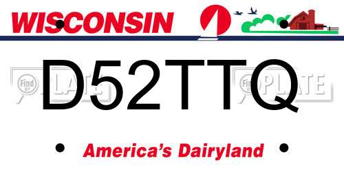 D52TTQ Wisconsin License Plate