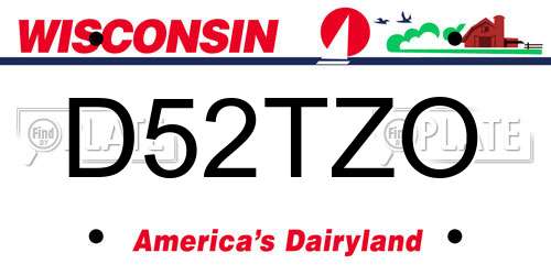 D52TZO Wisconsin License Plate