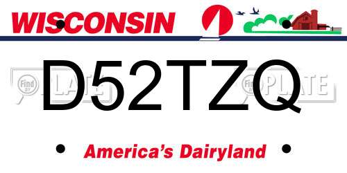 D52TZQ Wisconsin License Plate