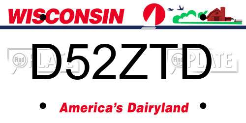 D52ZTD Wisconsin License Plate