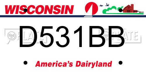 D531BB Wisconsin License Plate