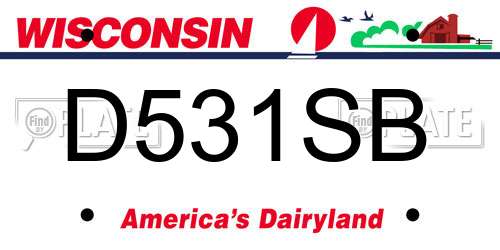 D531SB Wisconsin License Plate