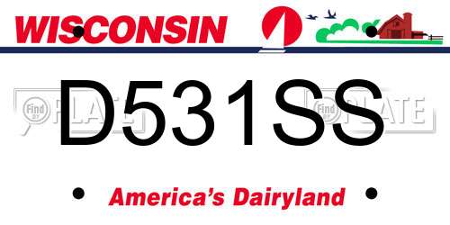 D531SS Wisconsin License Plate
