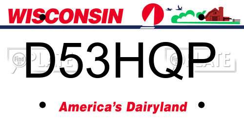 D53HQP Wisconsin License Plate