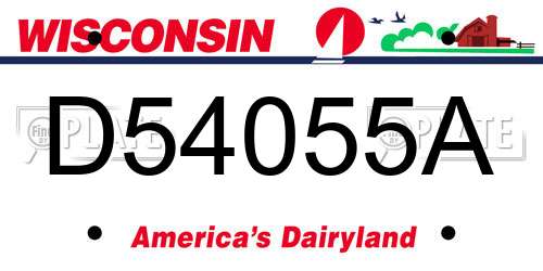 D54055A Wisconsin License Plate
