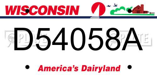 D54058A Wisconsin License Plate