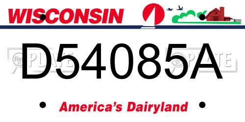 D54085A Wisconsin License Plate