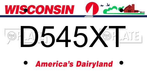 D545XT Wisconsin License Plate