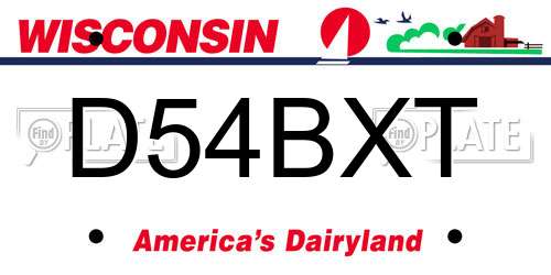 D54BXT Wisconsin License Plate