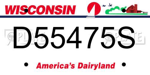 D55475S Wisconsin License Plate