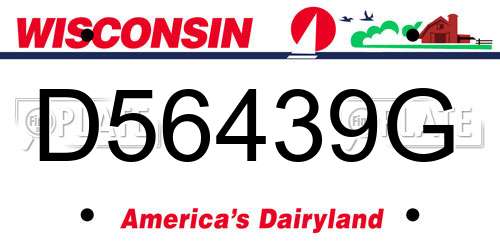 D56439G Wisconsin License Plate