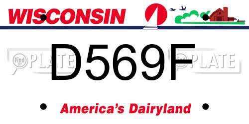 D569F Wisconsin License Plate